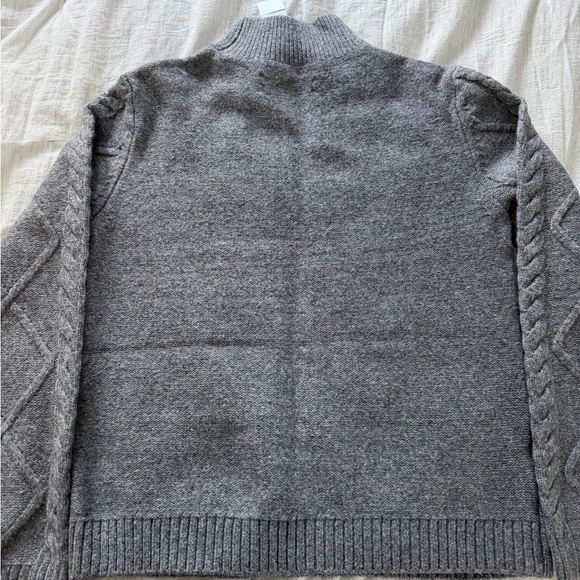 LOFT Charcoal Cable Knit Pullover - Picture 2 of 2